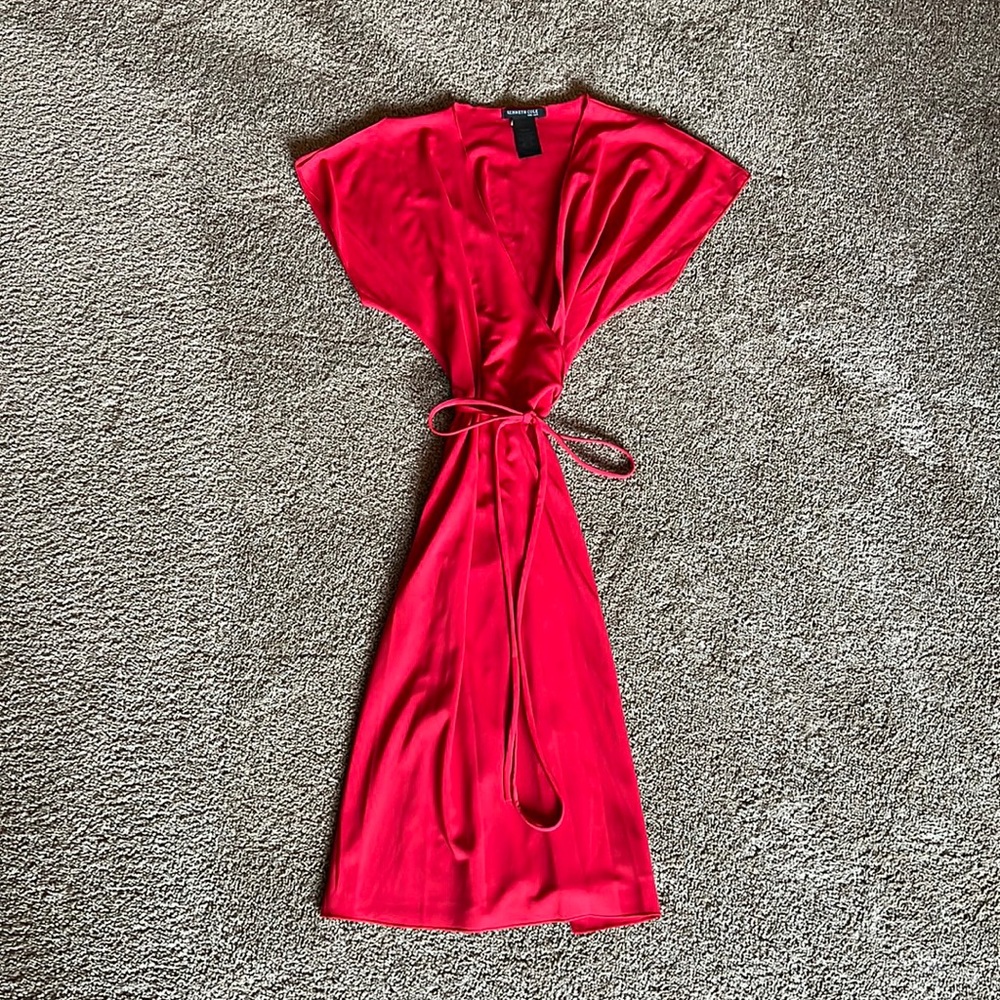 Kenneth Cole Red Wrap Dress. Size M